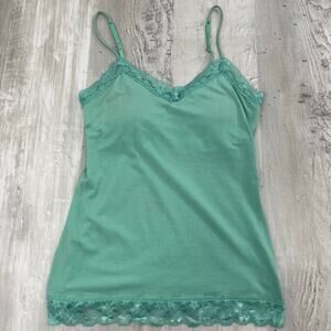 No Boundaries Lace Trim Y2K Baby Doll Feminine Fairy Built In Bra Tank Top Large